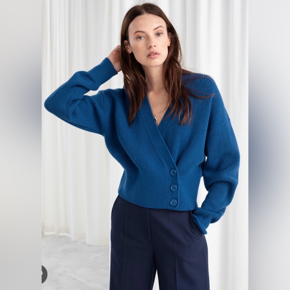 & Other Stories Deep Blue Cardigan